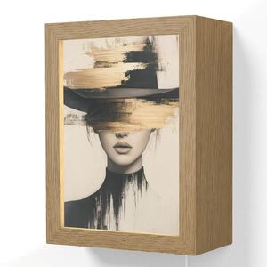 OnlyWow NÁSTĚNNÁ LAMPA Žena - klobouk - barva 15x20 cm obraz