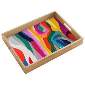OnlyWow SERVÍROVACÍ PODNOS Abstraktní - barevné - vlny - linie 40x30 cm obraz