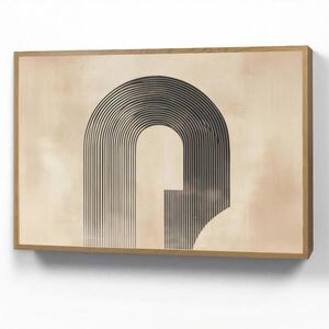 OnlyWow NÁSTĚNNÁ LAMPA S AKUMULÁTOREM Luk - Pruhy - Minimalistický - Černý 100x70 cm obraz