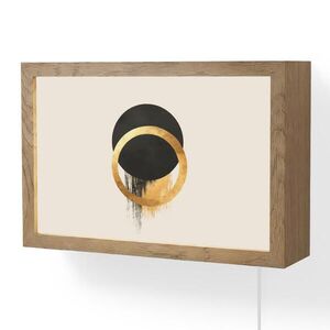 OnlyWow NÁSTĚNNÁ LAMPA Abstraktní design - Černý kruh - Skvrny od barvy 30x20 cm obraz