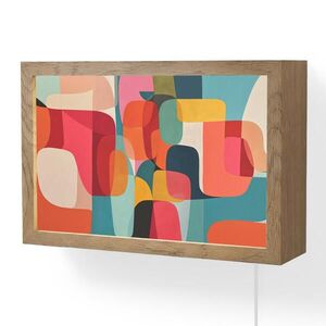 OnlyWow NÁSTĚNNÁ LAMPA Tvary - barevné - abstraktní - letadla 30x20 cm obraz