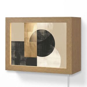 OnlyWow NÁSTĚNNÁ LAMPA Abstraktní - Moderní - Černá - Zlatá 20x15 cm obraz