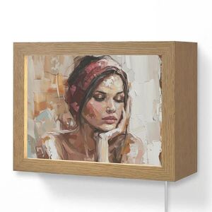 OnlyWow NÁSTĚNNÁ LAMPA Žena - vzhled malby - portrét - moderní 20x15 cm obraz
