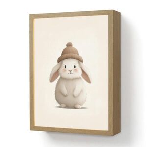 OnlyWow DOBÍJECÍ NOČNÍ LAMPIČKA Králík - Klobouk - Uši - béžový 30x40 cm obraz