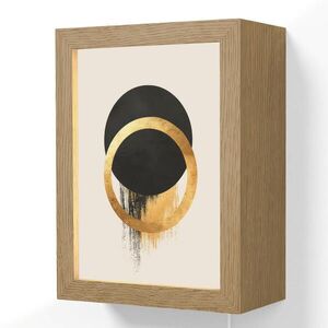 OnlyWow NÁSTĚNNÁ LAMPA Abstraktní design - Černý kruh - Skvrny od barvy 15x20 cm obraz