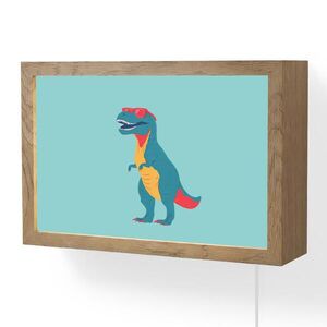 OnlyWow NÁSTĚNNÁ LAMPA Dinosaurus - Modrá - Sluneční brýle 30x20 cm obraz
