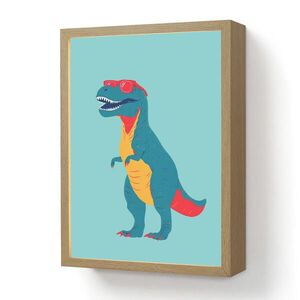 OnlyWow NÁSTĚNNÁ LAMPA S AKUMULÁTOREM Dinosaurus - Modrá - Sluneční brýle 30x40 cm obraz
