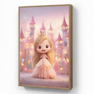 OnlyWow NÁSTĚNNÁ LAMPA S AKUMULÁTOREM Princezna - Růžová - Zámek 60x90 cm obraz