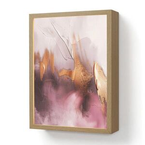 OnlyWow NÁSTĚNNÁ LAMPA S AKUMULÁTOREM Fialová - abstraktní - barva - zlatá 30x40 cm obraz