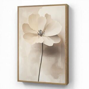 OnlyWow NÁSTĚNNÁ LAMPA S AKUMULÁTOREM Květina - béžová - barva - stín 60x90 cm obraz