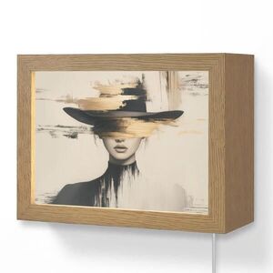 OnlyWow NÁSTĚNNÁ LAMPA Žena - klobouk - barva 20x15 cm obraz