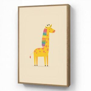 OnlyWow NÁSTĚNNÁ LAMPA S AKUMULÁTOREM Žirafa - Duhová hříva - béžová 60x90 cm obraz