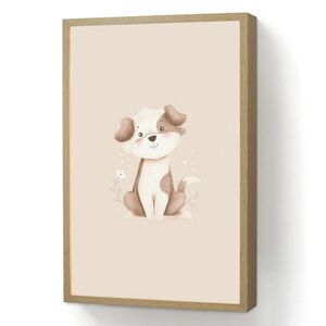 OnlyWow DOBÍJECÍ NOČNÍ LAMPIČKA Pes - skvrnitý - hnědý 40x60 cm obraz