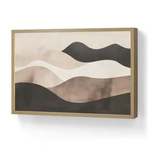 OnlyWow NÁSTĚNNÁ LAMPA S AKUMULÁTOREM Abstraktní - Krajina - Vlny - Krémová barva 60x40 cm obraz