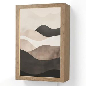 OnlyWow NÁSTĚNNÁ LAMPA Abstraktní - Krajina - Vlny - Krémová barva 20x30 cm obraz