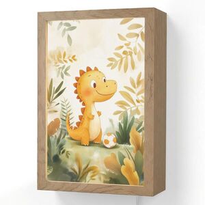 OnlyWow NÁSTĚNNÁ LAMPA Dino - Fotbal - Orange 20x30 cm obraz