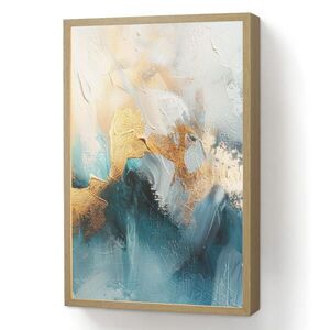 OnlyWow NÁSTĚNNÁ LAMPA S AKUMULÁTOREM Abstraktní - umění - zlatá - modrá 40x60 cm obraz