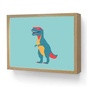 OnlyWow NÁSTĚNNÁ LAMPA S AKUMULÁTOREM Dinosaurus - Modrá - Sluneční brýle 40x30 cm obraz