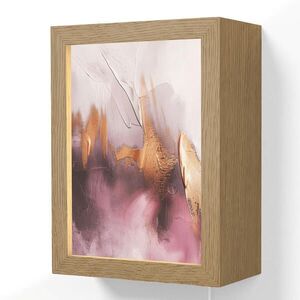 OnlyWow NÁSTĚNNÁ LAMPA Fialová - abstraktní - barva - zlatá 15x20 cm obraz