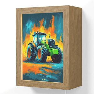 OnlyWow NÁSTĚNNÁ LAMPA Abstrakt - Traktor - Zelený 15x20 cm obraz