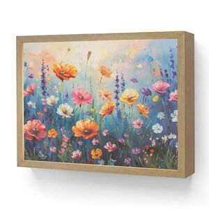 OnlyWow NÁSTĚNNÁ LAMPA S AKUMULÁTOREM Květiny - Příroda - Akvarel - Umění 40x30 cm obraz
