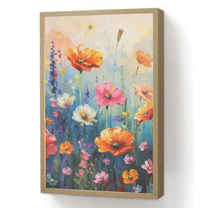 OnlyWow NÁSTĚNNÁ LAMPA S AKUMULÁTOREM Květiny - Příroda - Akvarel - Umění 40x60 cm obraz
