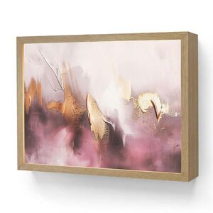 OnlyWow NÁSTĚNNÁ LAMPA S AKUMULÁTOREM Fialová - abstraktní - barva - zlatá 40x30 cm obraz