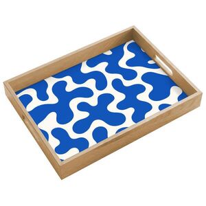 OnlyWow SERVÍROVACÍ PODNOS Tvary - abstraktní - modrá - vlny 40x30 cm obraz