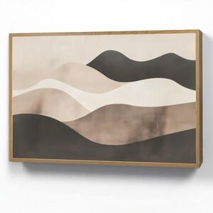 OnlyWow NÁSTĚNNÁ LAMPA S AKUMULÁTOREM Abstraktní - Krajina - Vlny - Krémová barva 100x70 cm obraz