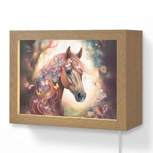 OnlyWow NÁSTĚNNÁ LAMPA Kůň - Příroda - Květiny - Motýli - Les 20x15 cm obraz