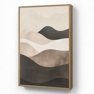 OnlyWow NÁSTĚNNÁ LAMPA S AKUMULÁTOREM Abstraktní - Krajina - Vlny - Krémová barva 60x90 cm obraz