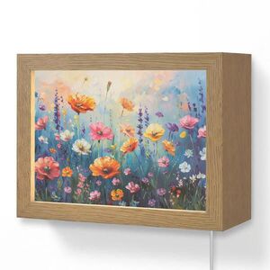 OnlyWow NÁSTĚNNÁ LAMPA Květiny - Příroda - Akvarel - Umění 20x15 cm obraz