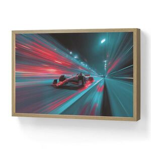 OnlyWow DOBÍJECÍ NOČNÍ LAMPIČKA Závodní auto - Červená - Rychlost 60x40 cm obraz