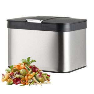 Relaxdays KOMPOSTÉR Stříbrný Černý Nerez 4, 5 L obraz