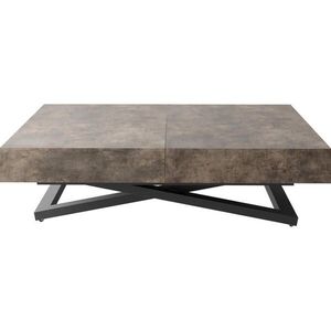 WFL GROUP KONFERENČNÍ STOLEK Cavetta U Výškově Nastavitelný a Rozkládací s Černou Kovovou Podnoží, Tmavě šedý Chicago Beton 120-200/80/27-76 cm obraz