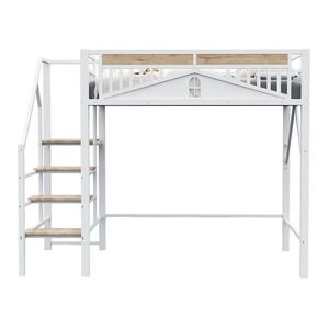 OKWISH PATROVÁ postel 140/200 cm bílá s bezpečnostním žebříkem a úložným prostorem obraz