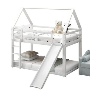 OKWISH PATROVÁ postel 90/200 cm Postel Bílý dům se skluzavkou a žebříkem obraz