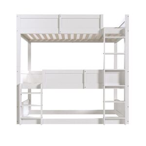 OKWISH PATROVÁ postel 90/200 cm bílá, dřevěná, 3 místa na spaní, rozkládací s vysokou ochranou proti pádu obraz
