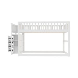 OKWISH NÍZKÁ palanda 140/200 cm bílá s úložným prostorem a designem vysokého zábradlí obraz