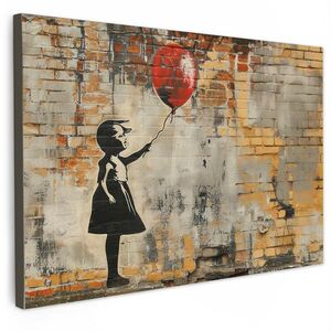 MuchoWow OBRAZ NA PLÁTNĚ Graffiti - Banksy - Dívka - Street art 120x80 cm obraz