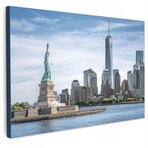 MuchoWow OBRAZ NA PLÁTNĚ New York - Socha Svobody - Voda 90x60 cm obraz