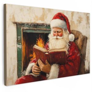 MuchoWow OBRAZ NA PLÁTNĚ Vánoce - Otec Vánoc - Zima - Otevřený oheň 30x20 cm obraz