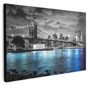 MuchoWow OBRAZ NA PLÁTNĚ New York - panorama - město - modrá 30x20 cm obraz