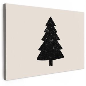 MuchoWow OBRAZ NA PLÁTNĚ Vánoční stromek - Černá - Holiday - Béžová 30x20 cm obraz