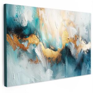 MuchoWow OBRAZ NA PLÁTNĚ Abstraktní - umění - zlatá - modrá 120x80 cm obraz