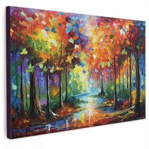 MuchoWow OBRAZ NA PLÁTNĚ Krajina - Les - Barvy - Příroda 90x60 cm obraz