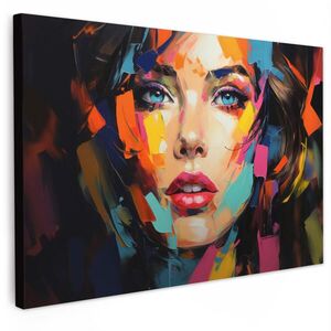 MuchoWow OBRAZ NA PLÁTNĚ Žena - portrét - barevné - umění 90x60 cm obraz
