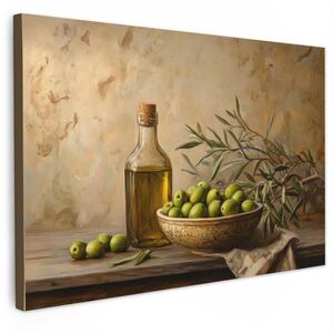 MuchoWow OBRAZ NA PLÁTNĚ Olivy - Zátiší - Vintage 60x40 cm obraz