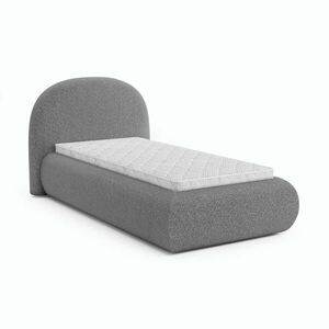 Beautysofa ČALOUNĚNÁ POSTEL Motti 90×200, jednolůžko s úložným prostorem a pěnovou matrací 10 cm, tmavě šedá obraz