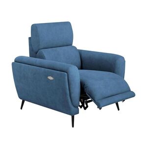 Beautysofa RELAXAČNÍ KŘESLO Comfort s elektrickým polohováním a nastavitelnou opěrkou hlavy, modrá obraz